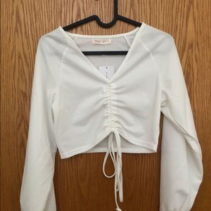 Long Sleeved Ruched Croptop